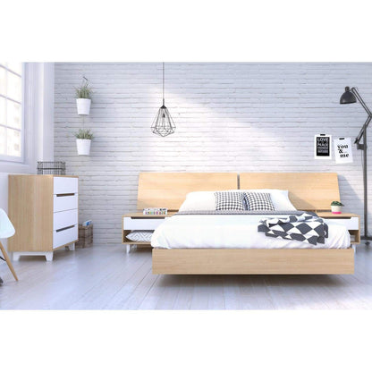 Nexera Floating Platform Bed Frame - Queen Size in Natural Maple - WoodArtSupply