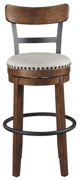 Signature Design by Ashley Valebeck 30" Farmhouse Pub Height Barstool, Brown Signature Design by Ashley