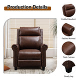 CANMOV Leather Recliner Chair Set of 2, Classic and Traditional Push Back Recliner Chair with Comfortable Arms and Back for Living Room Bedroom Adjustable Single Sofa, Brown CANMOV