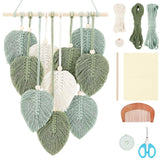FREEBLOSS DIY Macrame Leaf Wall Hanging Beginners Macrame Kit Leaf Woven Tapestry Feather Wall Hanging DIY Macrame Kit for Adults Birthday Gift FREEBLOSS