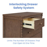 Delta Children Saint 4 Drawer Dresser with Changing Top and Interlocking Drawers, Teak Brown Delta Children