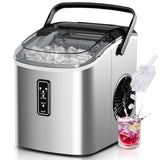 EUHOMY Ice Maker Countertop, 9 Cubes Ready in 6 Mins, 26lbs/24H, Self-Cleaning, Portable Ice Maker Machine with Carry Handle, Basket and Scoop, 2 Sizes of Bullet Ice for Home, Kitchen, Office EUHOMY