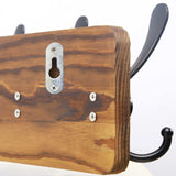 SKOLOO Rustic Wall Mounted Coat Rack: 16" Hole to Hole, Pine Real Wood Plank Wall Coat Rack with 5 Triple Hooks, Farmhouse Coat Hanger Wall Mount for Hanging Backpack Jacket Coat Hat SKOLOO