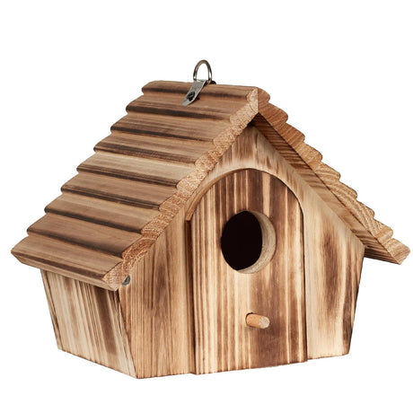 NATUREYLWL Bird House for Outside - Hanging Outdoor Birdhouse - Natural Wood Bird Nesting Box for Bluebirds, Hummingbirds, Finches, Wrens, Cardinals - Easy to Clean & Durable Garden Bird Shelter NATUREYLWL