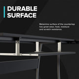 RIF6 L Shaped Modern Computer Home Office Gaming Desk with Keyboard Tray and Cable Management, Easy Assembly, Black RIF6