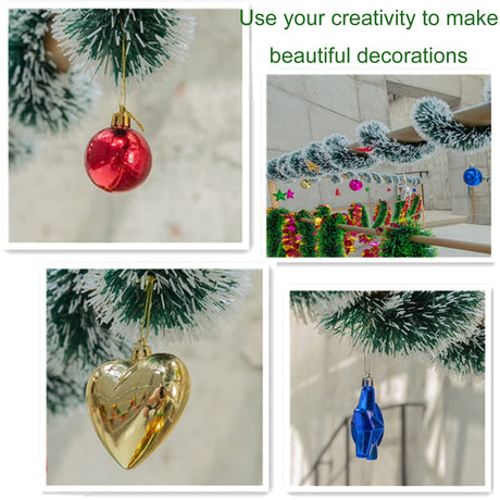 50 Feet Garland for Christmas Decorations,Green Snowy Garland,Artificial Christmas Pine Streamers for Party Hanging Ceiling Decorations Eerrhhaq