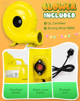 Gorilla Jungle Inflatable Bounce House for Kids 3-8 – 10ft x 4ft Bouncy Castle with Wide Slide & Air Blower, 840D Oxford Cloth for Indoor & Outdoor Adventures WoodArtSupply