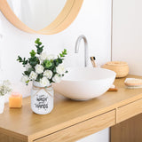 XunYee Farmhouse Bathroom Decor Wash Your Hands Sign Mason Jar with Flowers 16.9 oz White Mason Jar Centerpiece Table Rustic Decor for Restroom Bathroom Shelf Bridal Shower Kitchen XunYee