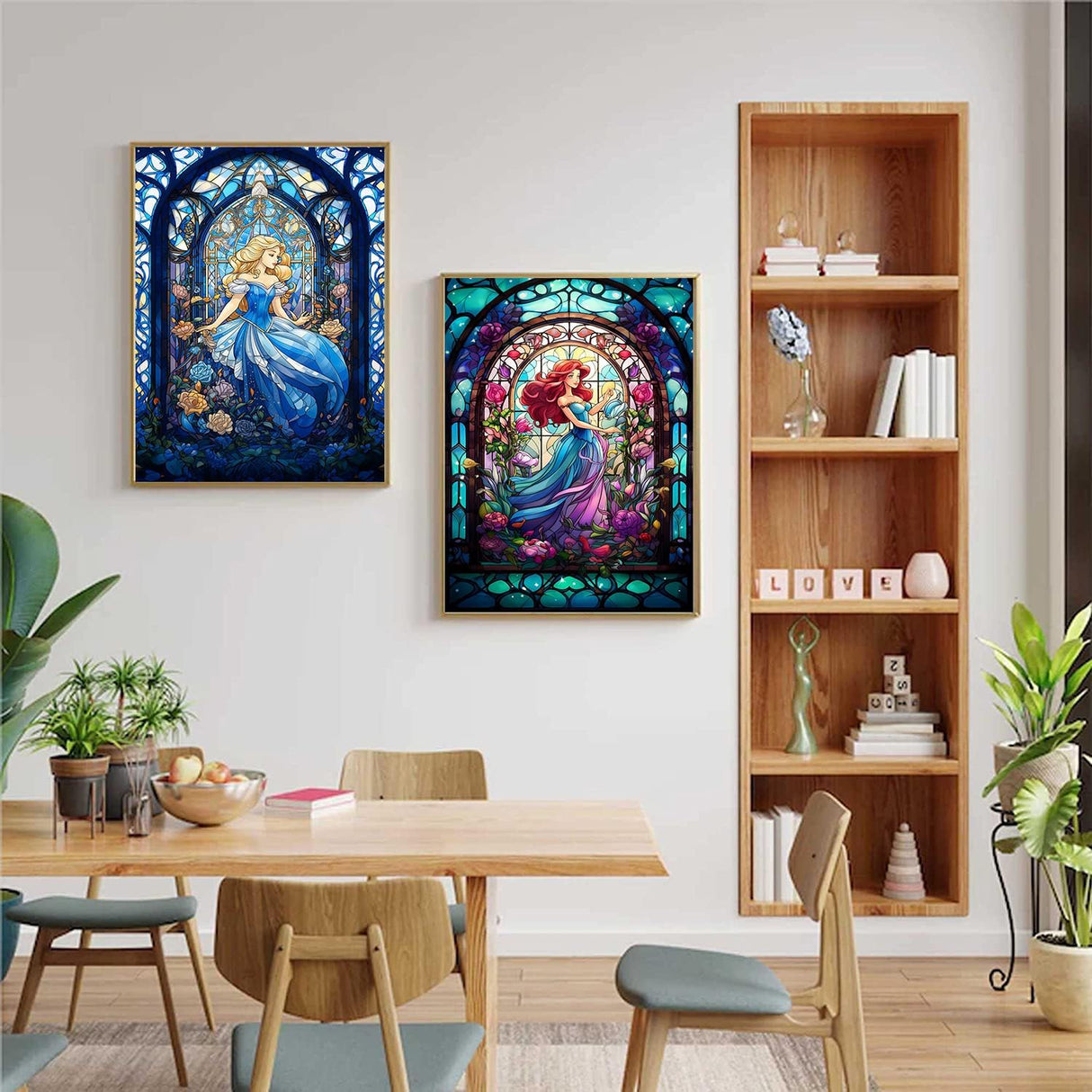 RYMILIE Diamond Painting Kits for Adults - 2 Pack Princess DIY 5D Diamond Art Kits Full Drill Diamond Dots Paintings with Diamonds Gem Art and Crafts Home Decor 12x16inch RYMILIE