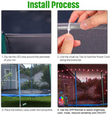 【Upgraded APP Control Version】 LED Trampoline Lights, APP and Remote Control Trampoline Rim LED Light for 14Ft Trampoline, C Battery Box, 16 Color Change, Waterproof, Bright to Play at Night Outdoors Eliteemo