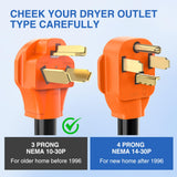 Nilight EV Charger Adapter Cord 30 Amp to 50 Amp 3 Prong Pure Copper Old Dryer Outlet to EV Plug Conversion Heavy Duty 10 Gauge Wire 10-30P 14-50R 30M/50F for Level 2 EV Charging Nilight