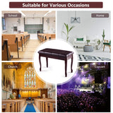 GOFLAME Piano Bench Stool with Padded Cushion and Music Storage, Heavy Duty Piano Duet Seat with PU Leather Padded Seat and Solid Wooden Legs, GOFLAME