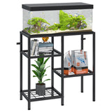 YBING Fish Tank Stand 20 Gallon Aquarium Stand Aquarium Turtle Tank Reptile Tank Stand with 3-Tier Small Metal Shelf YBING