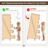 ACCOHOHO Farmhouse 8 Drawers Dresser Chests for Bedroom,52" Wide Wood Rustic Chest of Drawers with Metal Handle,Natural Texture,Drawer Organizer for Bedroom,Living Room,Hallway and Entryway,Brown ACCOHOHO