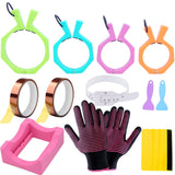 4 Size Tumbler Clamp for Sublimation,Silicone Cup Cradle for Crafting Tumblers,Sublimation Cup Holder Clamp for 15oz 20oz 30oz 40ozCups,Mug Clamps for Sublimation(4Size(15/20/30/40.OZ)+Cradle) WAQONUY