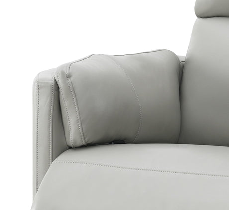 Acme Sagen Wooden Glider Recliner with Swivel in Gray Acme