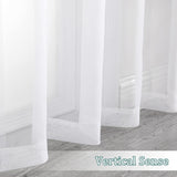 Chyhomenyc White Sheer Curtains 108 Inch Length 2 Panels Set, Extra Long Light Filtering Solid Voile Window Drapes for Living Room Party Ceremony, 42Wx108L, 9FT Length, Set of 2, White Chyhomenyc