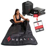 Healix Infrared Sauna Blanket – VOC-Free Portable Home Sauna for Detox & Relaxation, Zero EMF Far Infrared Sauna Blanket with Adjustable Temp (77–176°F), Carbon Fiber Heating & Hook-and-Loop Closure Healix