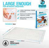 3Dmate Starter - Transparent 3D Pen Mat 9 x 7 Inches with Compatible Stencils Book - Flexible Two-Sided Heat-Resistant Silicone - 3D Pen Accessories - Templates for Kids, Adults 3Dmate