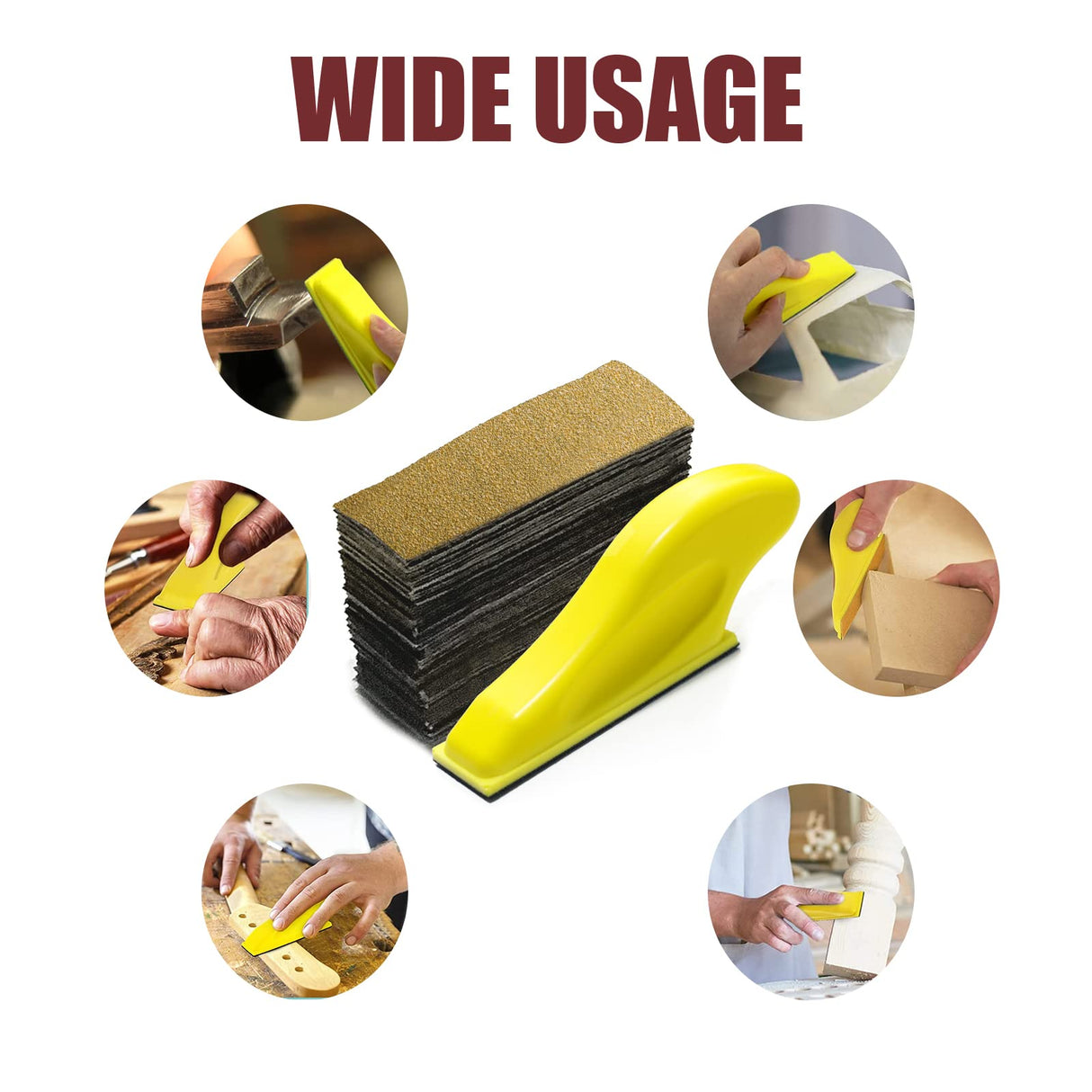 Micro Detail Sander with 100PCS Sandpaper, 3.5”x 1” Mini Sander Kit for Craft, Wood and Small Space Polish Sanding Works P60/120/240/400/600/800/1000/1200/1500/2000 Tongbay