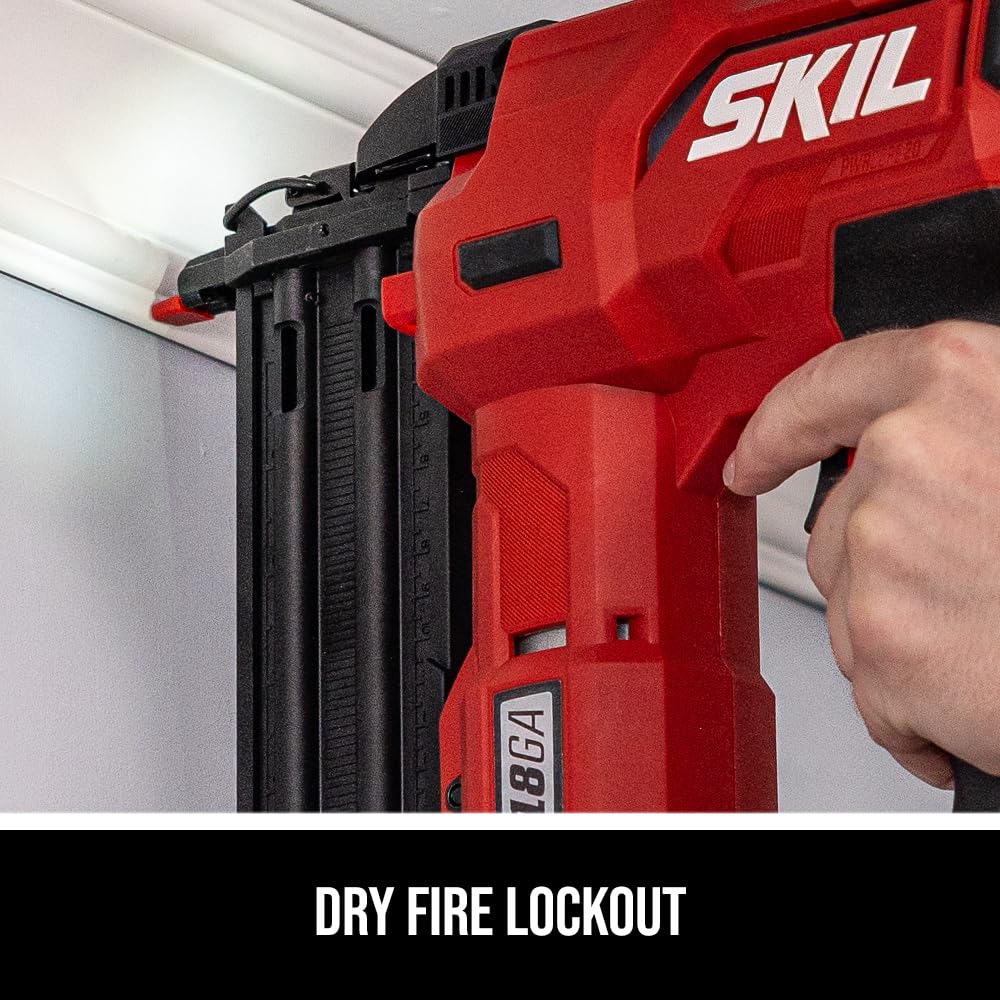 SKIL PWR CORE 20 Brushless 20V 18Ga Brad Nailer Kit including 2.0Ah USB-C Battery and Charger-NA1800B-10 Skil