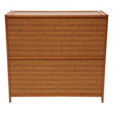 ILWorkTLs 4-Tier Bamboo Shoe Cabinet, Shoe Shelf Storage Organizer with Flip Door for Entryway, Hallway and Closet ILWorkTLs