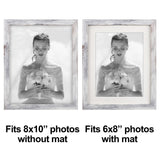 TOFOREVO Picture Frames 8x10 Set of 2 Distressed White Wood Grain Photo Frame for Gallery Wall Mounting or Tabletop Display TOFOREVO