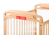 Child Craft Safe Haven Daycare Evacuation Wooden Compact Portable Crib with 4" Casters, Features Clearview End Panels, Durable Wood Construction, Easy Grib Handles, Fits Through Doorways (Natural) Child Craft