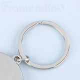 Framendino, 4 Pack Sublimation Keychain Blanks Metal Heat Transfer Keychains Personalized Locked Photo Tray for DIY Crafts Picture Framendino