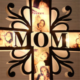 Custom Photo led Light up Cross Decoration, Personalized Acrylic Picture Night Lights Gifts for Dad Mom from Daughter Son Mother Day Father Day Mom Dad Gifts for Men Wife Husband Women CDON