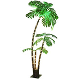 OUSHENG Lighted Palm Tree 6' 3.3' 2' Bar Outdoor Christmas Decorations Decor, Light Up LED Artificial Fake Faux Trees Lights for Outside Patio Yard Pool Porch Deck Party Tropical OUSHENG
