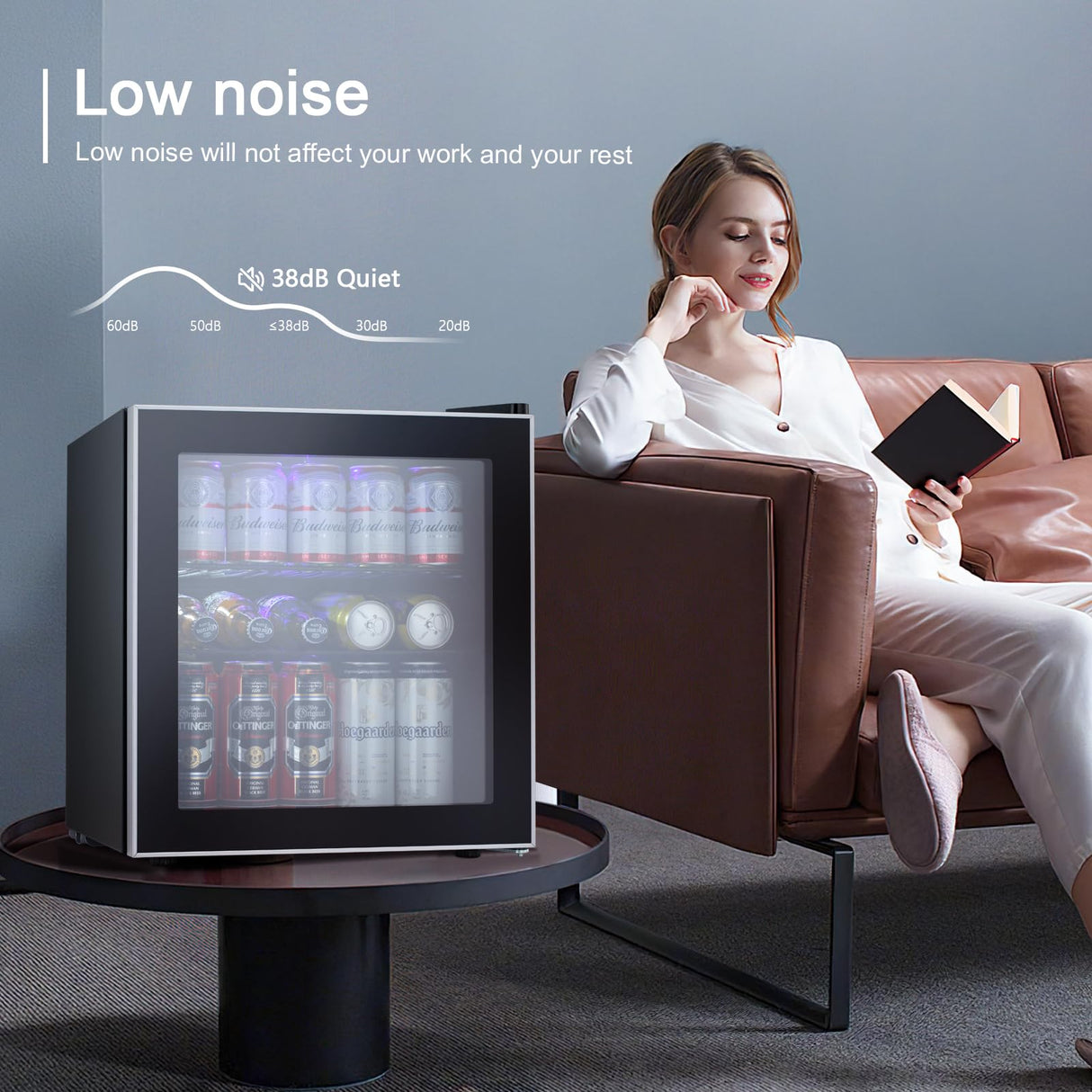 Antarctic Star 60 Can Mini Fridge Cooler - Beverage Refrigerator Glass Door for Beer Soda Wine – Small Drink Dispenser Clear Front Removable for Home, Office Bar (1.6cu.ft) Antarctic Star