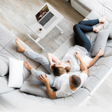 YSSOA Mobile Small Standing Desk - Rolling Desk with Adjustable Height and Lockable Wheels, Sit-Stand Laptop Table, Portable Computer Workstation, Cream White YSSOA