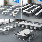 4 Pack Conference Table,Modern Folding Office Table Conference Room Tables with Lockable Wheels,Lockable Mobile Foldable Meeting Table Seminar Table for Home Office Media Centers Classroom(63in) ZanyCajole