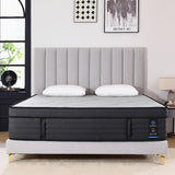 Suiforlun 15" California King Mattress, Gel & Bamboo Charcoal Infused Memory Foam, Medium Euro Top Hybrid Pocket Spring Mattress for Restful Sleep, Pressure Relief and Edge Support, 120 Nights Trial Suiforlun