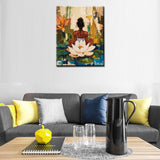 Yoga Women/Lady Paint by Number Kits for Kids and Adults Beginner Africa Black Women in Garden Acrylic Digital Pitures Tropical Lotus Flowers Paintwork Nordics Home Decor Boho Gift(16''W x 20''H) Tucocoo