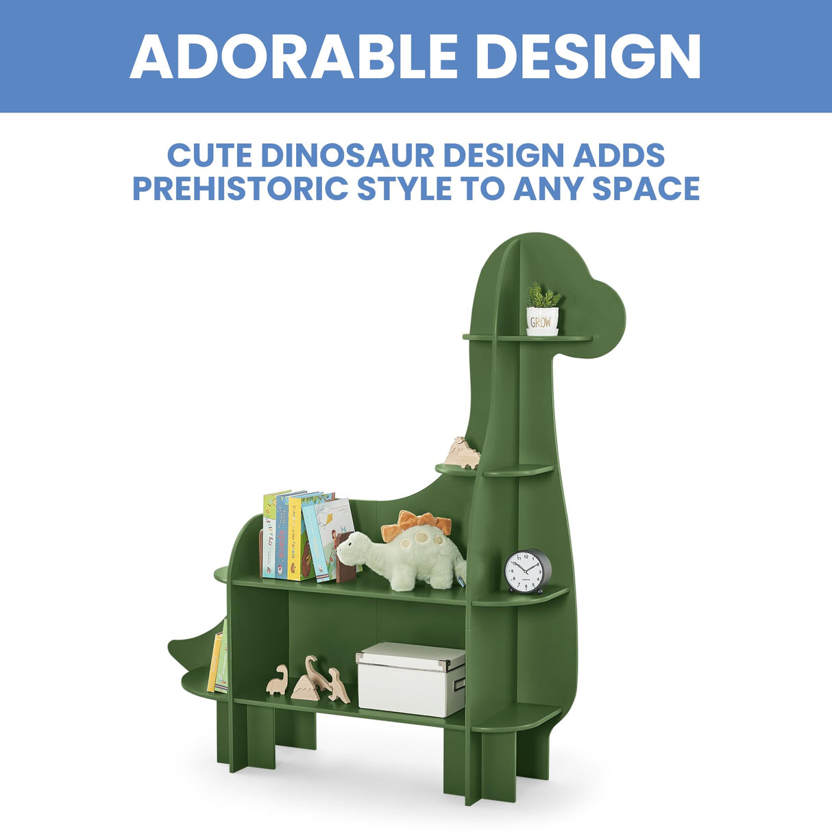 Delta Children Dinosaur Bookcase - Greenguard Gold Certified, Fern Green Delta Children