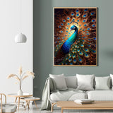 Gamteldot Diamond Art Kits for Adults Beginner - 5D DIY Peacock Diamond Art with Complete Tools,Full Drill Diamond Painting Diamond Dots Gem Art Craft for Home Wall Decor Gift-12x16in Gamteldot