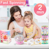 Hicdaw All-in-One Electric Bead Spinner with 7200 PCS Clay Beads for Necklaces and Bracelets, Efficient Jewelry Making Kit, Perfect Craft Gift for Teens Adults, Easy Operation, Quick Results, Pink Hicdaw