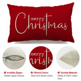 Christmas Throw Pillow Covers 12x20 Inch Set of 2 Merry Christmas Farmhouse Decorations Believe Holiday Decor Throw Cushion Case for Home Couch DFXSZ