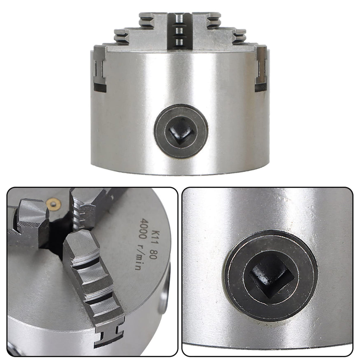 WFLNHB K11-80 3 Inch 3 Jaw Self Centering Lathe Chuck 3" for CNC Drilling Milling Machine Total 2 Set of Jaws WFLNHB
