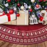 BIANHUA Christmas Tree Skirt, Christmas Decorations,Knitting Wool Retro Small Snowflake Xmas Tree Skirt Decorations,Can be Used as a Shawl.(48 Inch,Red)… BIANHUA
