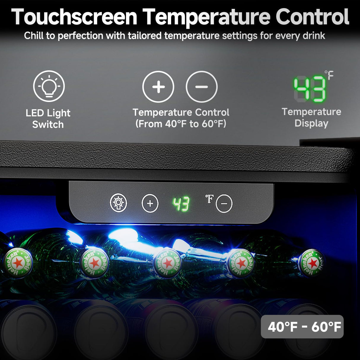 Feelfunn Beverage Refrigerator Cooler - 12 Bottle 50 Can Mini Fridge with Glass Door, Soda Wine Beer Drink Fridge - Small Refrigerator for Office Home Bedroom Dorm Bar, 1.3 Cu.Ft, Black Feelfunn