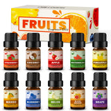 Fruity Fragrance Oil for Candle & Soap Making, INWICOPH Premium Essential Oils 5ml x 10 - Blueberry, Strawberry, Mango, Blood Orange, Essential Oil Diffusers for Home INWICOPH