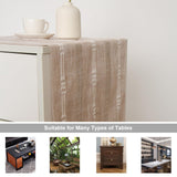 Hpxrom Rustic Small Linen Table Runner Farmhouse Burlap Boho Striped Table Runners Light Coffee Short Table Runner with Hand-Tassels for Dining Wedding Dresser and End Table Decor 14 x 36 Inches Hpxrom