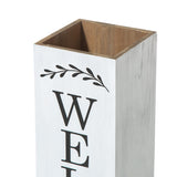 Glitzhome 30"H Wooden WELCOME Porch Sign, Double Sided Natural Welcome Rustic Porch Sign for Front Porch Decor Solid White glitzhome