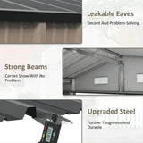 Greesum 10×8FT Outdoor Storage Shed, Metal Patio Storaged Sheds with Lockable Doors, Sheds & Outdoor Storage for Bike, Backyard, Pool and Garden, Gray Greesum