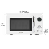 Haden 700 Watt 0.7 Cubic Foot Microwave Oven with Digital Controls, Defrost, and Instant Start Countertop Small Appliance, Ivory/Chrome HADEN