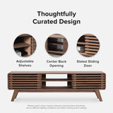 mopio Ensley TV Stand, Mid Century Modern TV Stand for 55/60/65 inch TV, Farmhouse TV Stand, Entertainment Center with Storage, TV and Media Consol for Living Room (Walnut, 59") mopio