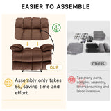 GNMLP2020 Oversized Recliner Chair, Big Mans Recliner Chairs for Adults 400LBS, Extra Wide Recliners for Tall Man, Large Recliner Chair for Living Room, Brown GNMLP2020